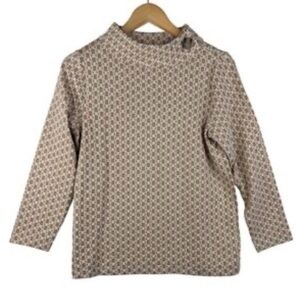 NWOT Ann Taylor XS Luxury Knit Retro Chain Link Lightweight Mockneck Sweater Top